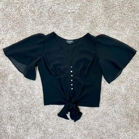 Bebe Flutter Sleeve Blouse - Picture 1 of 10